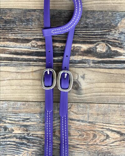 One ear headstalls - Biothane - Purple, Quick Change Snaps