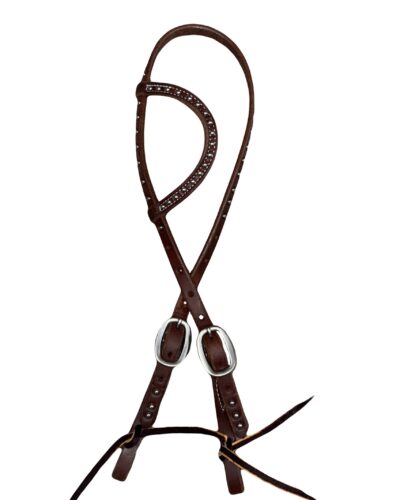 Heavy Oiled Spotted Double Buckle 1-Ear Headstall