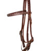 Heavy Oiled Dotted Double Buckle Browband Headstall