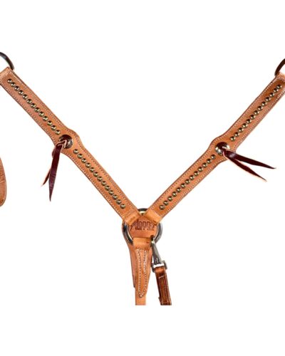 Light Oil Dotted Breastcollar w/ Conchos & Strings