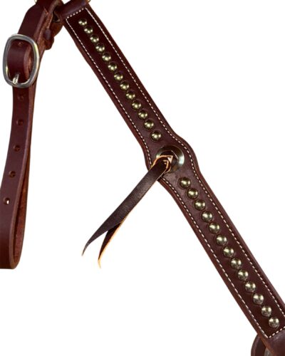 Alternative view of Heavy Oiled Dotted Breastcollar w/ Conchos & Strings