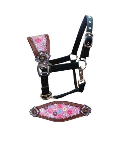 Pony Size Donuts Inlay Bronc Nose Halter
