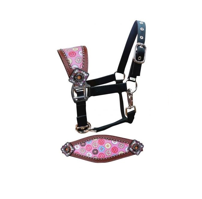 Pony Size Donuts Inlay Bronc Nose Halter