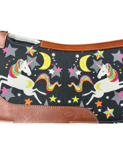 Pony Size Dreaming Unicorn Printed Solid Felt Saddle Pad