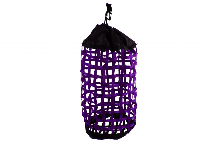 X-Large Easy Fill Nylon Webbed Slow Feed Hay Bag w/ Drawstring Top Closure - Image 3