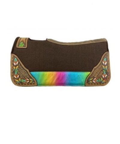 Pony Size Rainbow Metallic & Painted Feather and Cactus Felt Pad