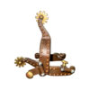 Youth Size Antique Brown Steel Spurs w/ Copper Studs