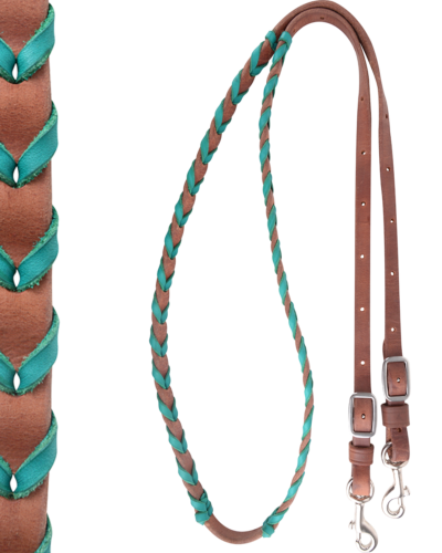 Martin Latigo Turquoise Laced Barrel Rein
