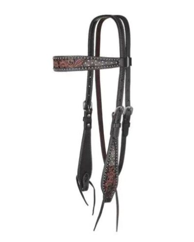 Circle Y Dark Flash Arizona Flower Browband Headstall