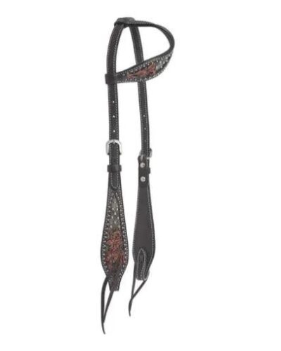 Circle Y Dark Flash Arizona Flower 1-Ear Headstall