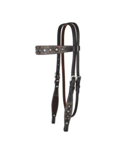 Circle Y Silver Star Browband Headstall