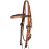 Weaver Russet Harness Leather Browband Headstall Lined w/ Sunset Harness Leather
