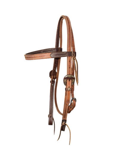 Weaver Russet Harness Leather Browband Headstall Lined w/ Sunset Harness Leather
