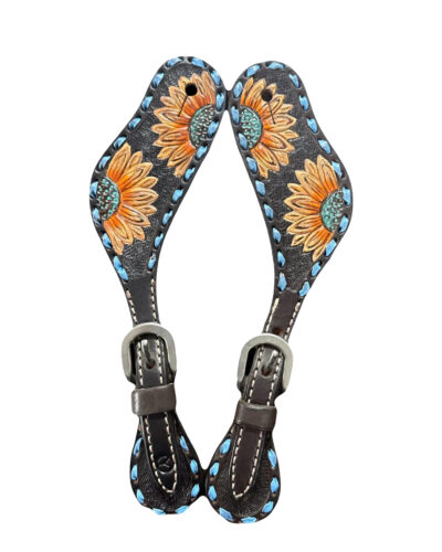 Circle Y Sunflower & Buckstitch Ladies Spur Straps