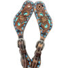 Circle Y Bronco Blue Texas Flower Spur Straps