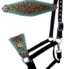 Nylon Bronc Halter w/ Metallic Gold Cheetah Print Inlay