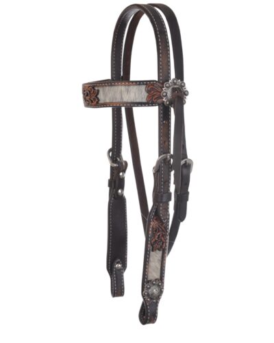 Circle Y Pony Inlaid Cowhide Browband Headstall