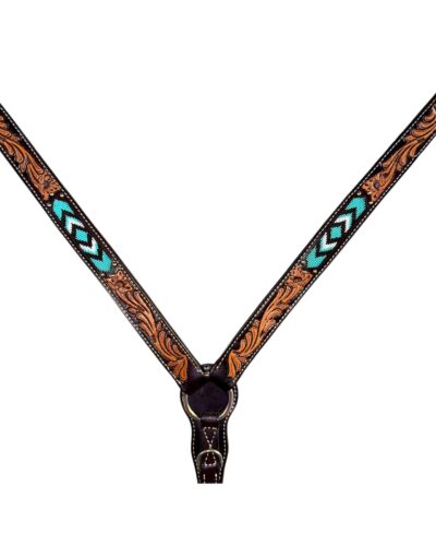 Weaver Turquoise Cross Turquoise Beaded Straight Breastcollar