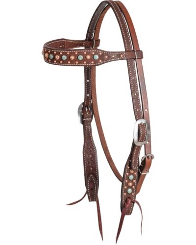 Martin Floral Dots Chocolate Browband Headstall