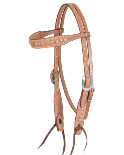 Martin Natural Browband Headstall w/ Copper Dots
