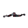 Antique Grey Steel Spur w/ Red & Teal Marble Studs