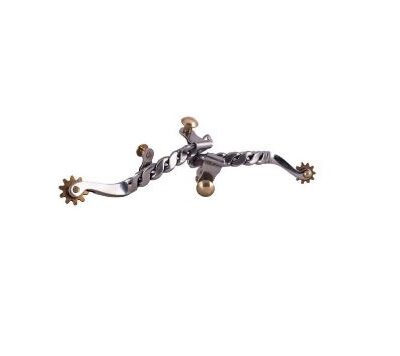 Youth Size Stainless Steel Twisted Band Spurs