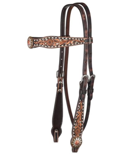 Circle Y White Daisy Filigree Browband Headstall