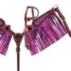 Mini Size Pink Metallic Snake Print Headstall & Breastcollar Set