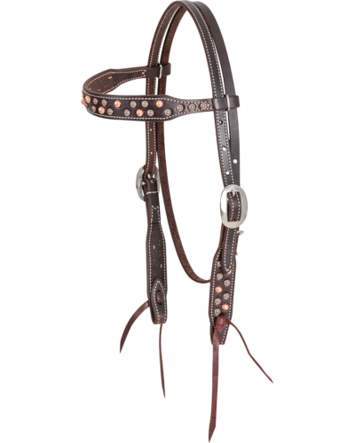 Martin Chocolate Browband Headstall w/ Copper Dots