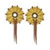 Hand Painted Sunflower Leather Bit Guards