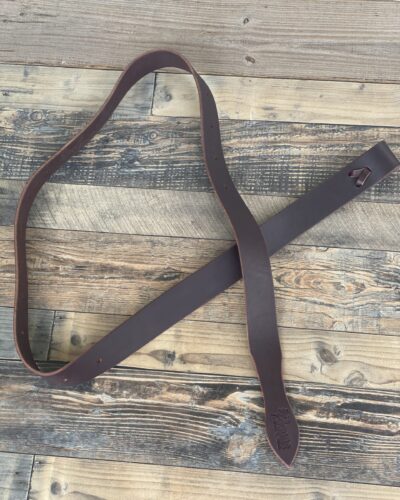 Oiled Red Latigo Leather Cinch Strap - Image 3