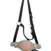 Nylon Bronc Halter w/ Cheetah Print & Teal Leather