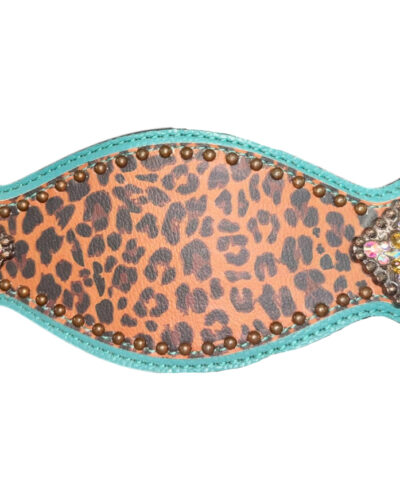 Nylon Bronc Halter w/ Cheetah Print & Teal Leather - Image 2