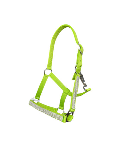 Medium/Large Pony Size Nylon Halter w/ Crystal Noseband & Cheeks - Image 3