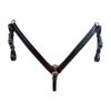 Circle Y 1-1/2'' Black Shell Tooled Breastcollar