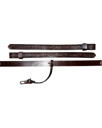 Circle Y 1-1/2'' Floral Flank Chocolate Cinch