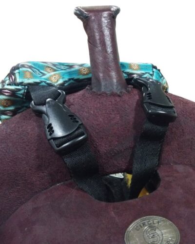 Alternative view of Teal Southwest Design Print Insulated Nylon Saddle Pouch