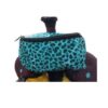 Teal Cheetah Print Insulated Nylon Saddle Pouch