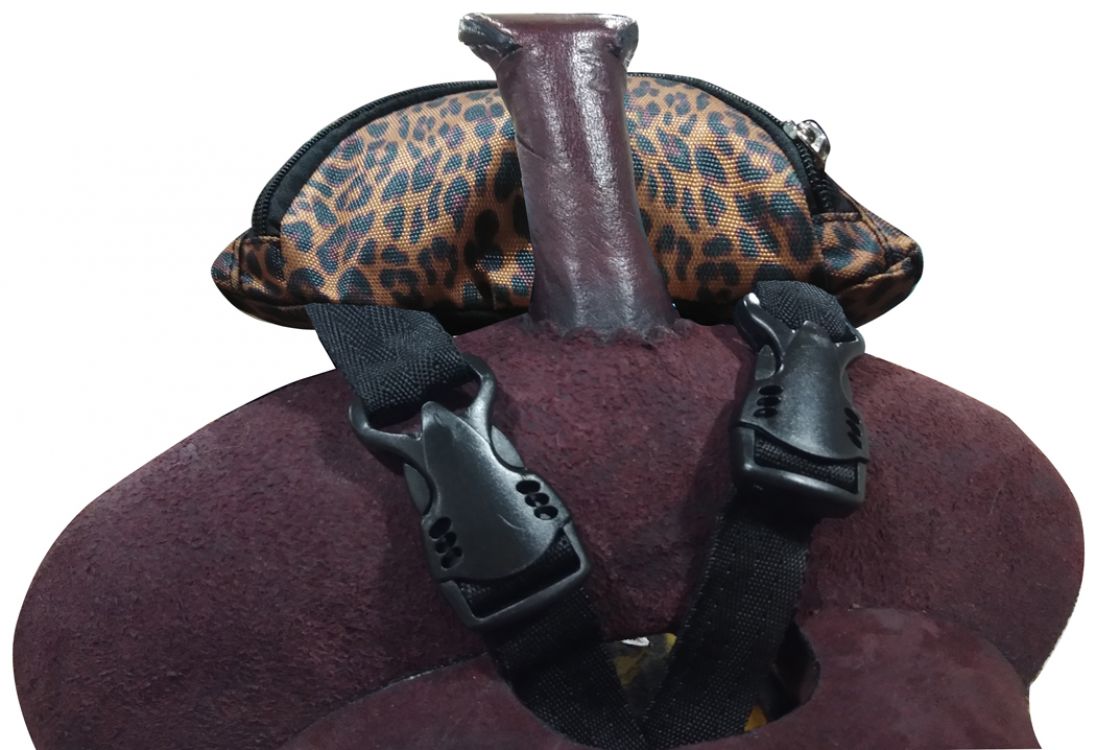 Cheetah Print Insulated Nylon Saddle Pouch - Image 2