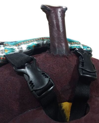 Teal Southwest Horse Design Print Insulated Nylon Saddle Pouch - Image 2