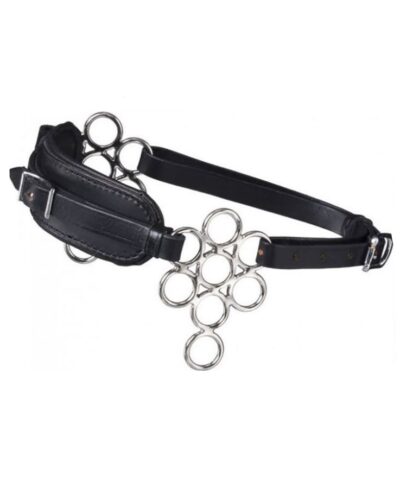Stainless Steel Leather Nose Multi-Ring Hackamore.