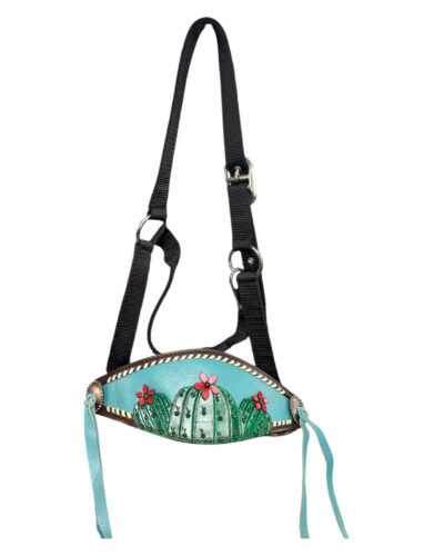 Painted Cactus & 3D Flower Bronc Nose Nylon Halter