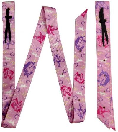 Pink & Purple Horse Print Nylon Tie Strap & Off Billet Set