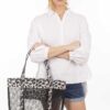 Leopard Print Mesh Tote Bag