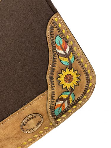 Alternative view of Klassy Cowgirl Felt Pad w/ Painted Feather & Sunflower Design