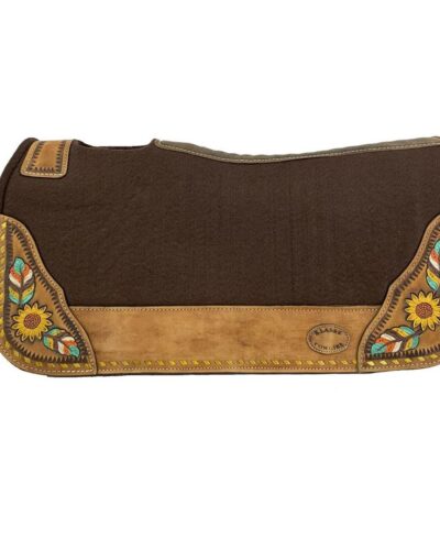 Klassy Cowgirl Felt Pad w/ Painted Feather & Sunflower Design