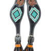 Oxbow Blue Diamond Beaded Ladies Spur Straps