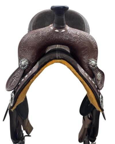 Custom Circle Y Tammy Fischer Buckstitch Treeless Barrel Saddle - Image 6