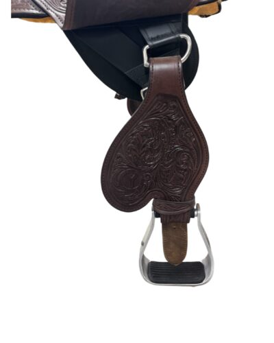 Custom Circle Y Tammy Fischer Buckstitch Treeless Barrel Saddle - Image 7