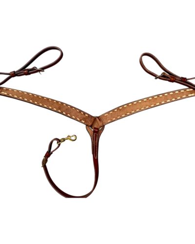 Chocolate Leather Breastcollar With Buckstitch